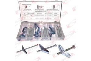  18PC Wing Toggle Bolt Assortment Snap open Action Zinc Plated Steel Construction 
